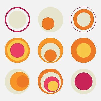 EPS 해외이미지 디자인 일러스트 추상 사람없음 세트 원형 복고 겹침 엘리먼트 해외일러스트 도형 무늬 파일형식 벡터 이미지허브