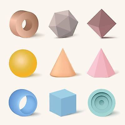 EPS 해외이미지 디자인 일러스트 사람없음 그래픽 세트 원형 고리 입체 육면체 원뿔 엘리먼트 오각뿔 입체도형 해외일러스트 도형 파일형식 벡터 이미지허브