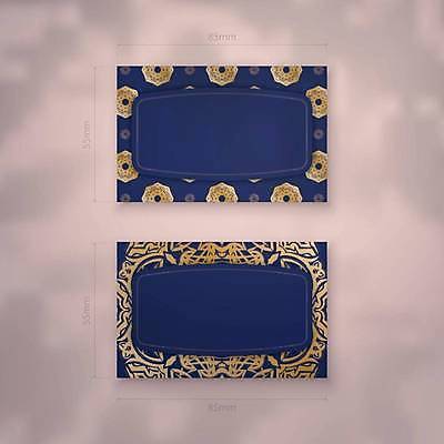 EPS 해외이미지 디자인 백그라운드 패턴 일러스트 명함 사람없음 파란색 세트 고급 만다라 목업 해외일러스트 컬러 컨셉 무늬 파일형식 벡터 이미지허브