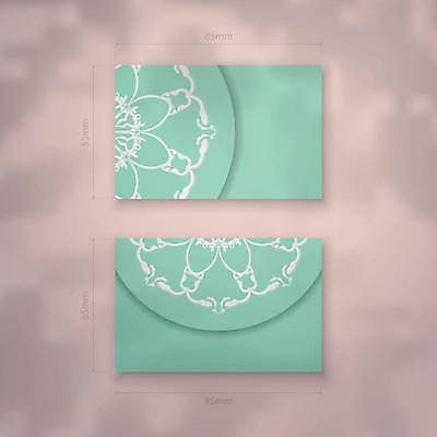 EPS 해외이미지 디자인 백그라운드 패턴 일러스트 명함 사람없음 세트 고급 만다라 민트색 목업 해외일러스트 컬러 컨셉 무늬 파일형식 벡터 이미지허브