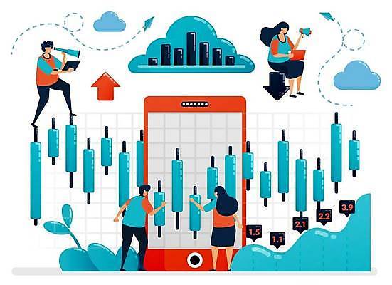 EPS 해외이미지 전신 식물 여자 남자 화살표 일러스트 비즈니스 그래프 여러명 성인 스마트폰 주식 종이비행기 투자 성인만 해외일러스트 다수 사람 금융 핸드폰 스마트기기 종이접기 파일형식 벡터 이미지허브