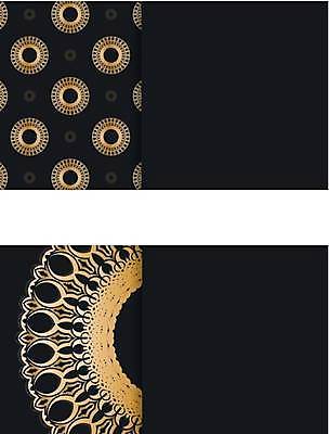EPS 해외이미지 문양 패턴 일러스트 명함 사람없음 검은색 금색 화려 고급 카피스페이스 가로명함 해외일러스트 컬러 컨셉 무늬 공백 파일형식 벡터 이미지허브