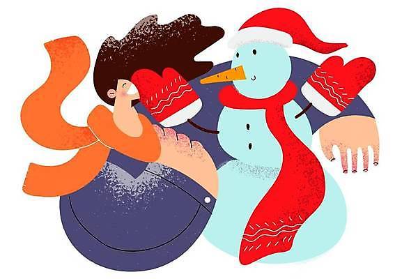 EPS 해외이미지 라이프스타일 여자 겨울 일러스트 산타모자 포옹 눈사람 한명 상반신 성인 목도리 즐거움 성인여자한명만 성인만 어깨에손 손모아장갑 해외일러스트 모자_잡화 1 잡화 계절 감정 장갑 크리스마스 안기 모션 사람 생활 여자한명만 성인여자만 파일형식 벡터 이미지허브