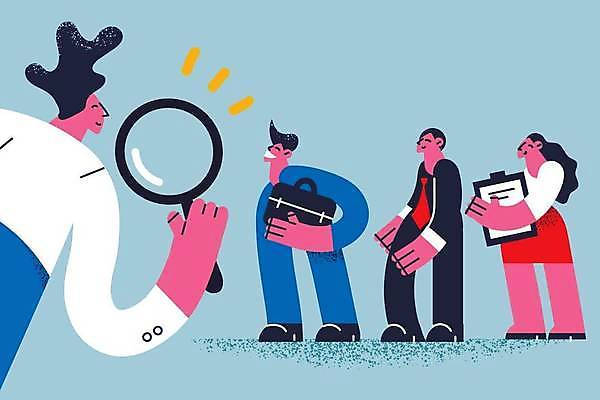 EPS 해외이미지 전신 라이프스타일 여자 남자 서류가방 일러스트 돋보기 여러명 상반신 성인 구직 비즈니스맨 비즈니스우먼 구인구직 서류판 성인만 해외일러스트 다수 컨셉 가방 비즈니스 사람 생활 사무용품 직장인 구인 파일형식 벡터 이미지허브