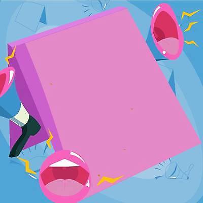 EPS 해외이미지 분홍색 일러스트 신체부위 파란색 확성기 외침 입 알림 번개모양 입간판 카피스페이스 해외일러스트 모양 컬러 간판 사람 소리 공백 번개 파일형식 벡터 이미지허브