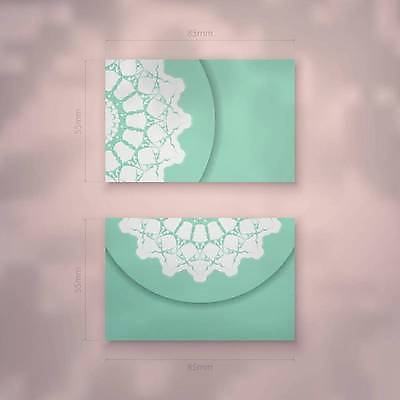 EPS 해외이미지 디자인 백그라운드 패턴 일러스트 명함 사람없음 세트 고급 만다라 민트색 목업 해외일러스트 컬러 컨셉 무늬 파일형식 벡터 이미지허브