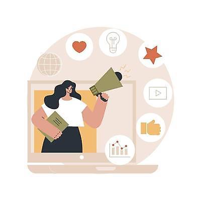 EPS 해외이미지 여자 지구 일러스트 비즈니스 전구 그래프 한명 들기 상반신 성인 책 노트북 확성기 하트 손모양 동영상창 별모형 성인여자한명만 해외일러스트 모양 1 별 모션 사람 전자제품 모형 동영상 여자한명만 성인여자만 파일형식 벡터 손_신체부위 이미지허브