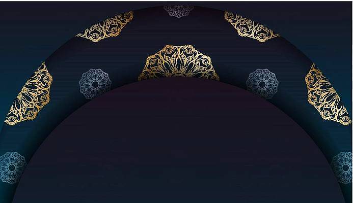 EPS 해외이미지 문양 디자인 백그라운드 일러스트 프레임 사람없음 금색 화려 고급 남색 아치 카피스페이스 해외일러스트 컬러 컨셉 공백 파일형식 벡터 이미지허브