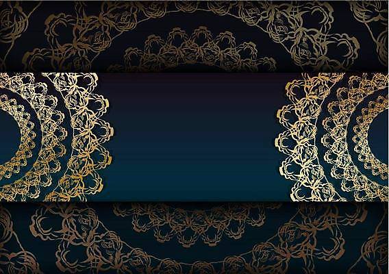 EPS 해외이미지 문양 백그라운드 일러스트 사람없음 파란색 금색 화려 고급 카피스페이스 해외일러스트 컬러 컨셉 공백 파일형식 벡터 이미지허브