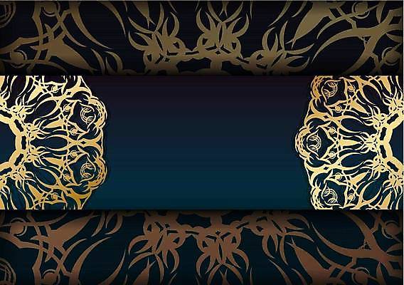 EPS 해외이미지 문양 백그라운드 일러스트 사람없음 파란색 금색 화려 고급 카피스페이스 해외일러스트 컬러 컨셉 공백 파일형식 벡터 이미지허브