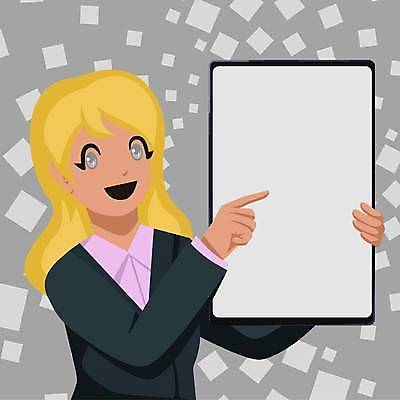 EPS 해외이미지 여자 일러스트 프레임 한명 들기 상반신 성인 사각형 가리킴 성인여자한명만 카피스페이스 해외일러스트 도형 1 모션 사람 손짓 공백 여자한명만 성인여자만 파일형식 벡터 이미지허브