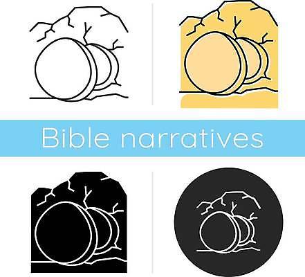 EPS 해외이미지 클립아트 디자인 종교 선 컨셉 일러스트 부활절 이야기 미술 세트 성경 웹 바위 무덤 오픈 예수 동굴 플랫 큼 기적 가득함 심볼 사인 그림 윤곽 증거 일요일 고립 복음 상형문자 신앙심 얇은 해외일러스트 문자 기념일 인터넷 종교용품 문화예술 신_종교 크기 요일 파일형식 벡터 이미지허브