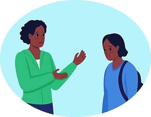 EPS 해외이미지 여자 가방 일러스트 청소년 성인 두명 슬픔 갈등 말다툼 여자만 해외일러스트 잡화 감정 사람 싸움 파일형식 벡터 이미지허브