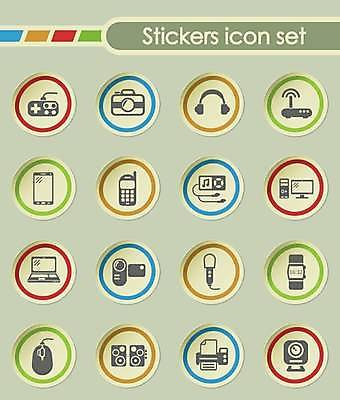 EPS 해외이미지 이어폰 스티커 일러스트 전자제품 스마트폰 핸드폰 컴퓨터 라벨 카메라 공책 원형 쥐 심볼 마이크 플레이어 해외일러스트 도형 음향기기 문구용품 프레임 스마트기기 설치류 파일형식 벡터 이미지허브