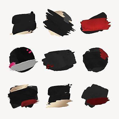 EPS 해외이미지 디자인 스티커 일러스트 붓터치 추상 사람없음 세트 검은색 원형 엘리먼트 해외일러스트 도형 컬러 무늬 파일형식 벡터 이미지허브