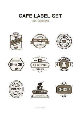 리본 커피 일러스트 사람없음 세트 갈색 라벨 카페 머그컵 원두 원형 삼각형 커피잔 심볼 그라인더 육각형 타원형 테이크아웃컵 프리미엄 국내일러스트 AI파일 도형 음료 컬러 잔 프레임 컵 상점 커피용품 파일형식 벡터