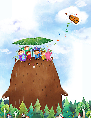 전신 PSD 나무 구름 여자 남자 어린이 음악 연주 음표 일러스트 하늘 동화 주택 함께함 요정 들기 앉기 소녀 소년 여러명 건물 친구 우정 음악감상 만세 봄비 비 큼 어린이날 즐거움 어린이상상 음악교육 우비 나뭇잎우산 어린이만 동심 국내일러스트 자연요소 식물 건축물 기호 옷 교육 기념일 감정 다수 컨셉 우산 관계 모션 상상 날씨 문화예술 사람 봄 감상 비_날씨 크기 파일형식