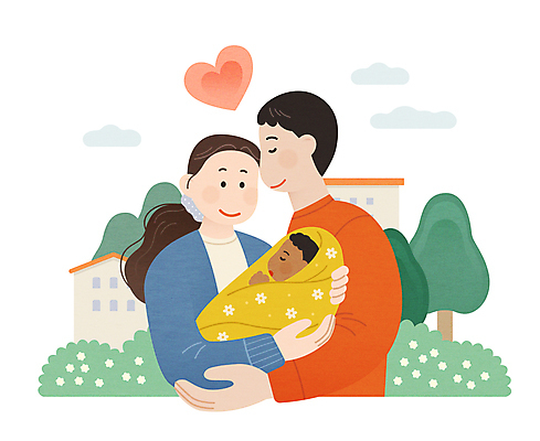 전신 나무 여자 남자 일러스트 안기 엄마 주택 사랑 상반신 성인 건물 세명 자녀 하트 아기 아빠 다문화 다문화사회 다문화가정 입양 입양아 국내일러스트 AI파일 모양 식물 건축물 감정 가족 모션 사람 사회_공동체 사회이슈 파일형식 벡터