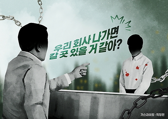 PSD 편집이미지 남자 회사 직장 상반신 성인 타이포그라피 두명 초록색 외침 직장인 비즈니스맨 상처 상사 쇠사슬 부하 부하직원 삿대질 성인남자만 가스라이팅 이미지편집 직업 문자 컬러 비즈니스 사람 손짓 소리 학대 남자만 성인만 파일형식