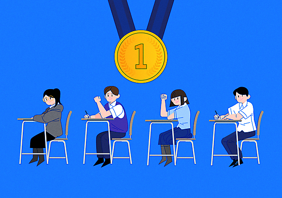 전신 학생 응시 여자 남자 교복 의자 일러스트 응원 청소년 여름방학 들기 앉기 여러명 파란색 연필 파이팅 주먹 우승 책상 금메달 특강 십대만 국내일러스트 AI파일 시선 옷 교육 컬러 가구 다수 모션 방학 학용품 사람 필기구 최고 강의 메달 파일형식 벡터 여름_계절