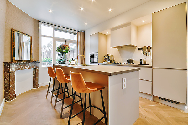 포토 JPG 해외이미지 의자 탁자 실내 풍경 사람없음 내부 인테리어 주방 거울 싱크대 아일랜드식탁 안락 해외포토 디자인 가구 컨셉 식탁 개수대 파일형식 이미지허브