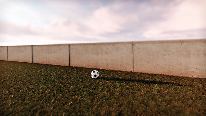 포토 JPG 해외이미지 벽 스포츠 백그라운드 컨셉 일러스트 공 놀이 그림자 사람없음 야외 3D 축구 장비 게임 경계선 원형 가죽 심볼 오브젝트 만들기 골 콘크리트 현실 국경 해외포토 도형 선 모션 구기 디지털합성 경계 파일형식 이미지허브