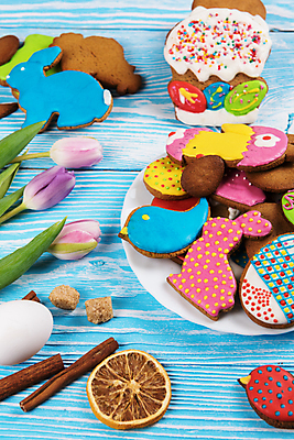 포토 JPG 해외이미지 접시 꽃 잎 사람없음 장식 화려 부활절계란 파란배경 건과일 새모양 시나몬 토끼모양 진저쿠키 스프링클 나무배경 해외포토 모양 식물 식기 백그라운드 컨셉 과일 부활절 건조 파란색 쿠키 계란 파일형식 이미지허브