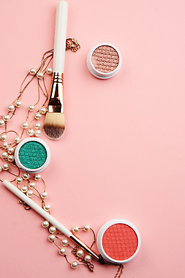 포토 JPG 해외이미지 사람없음 세트 뷰티 화장품 오브젝트 아이섀도 메이크업브러쉬 해외포토 붓 파일형식 이미지허브