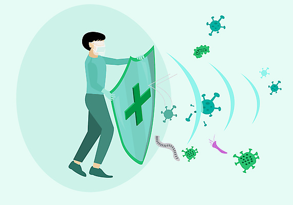 JPG 해외이미지 전신 남자 하늘색 일러스트 건강 마스크 한명 서기 들기 성인 건강관리 수비 바이러스 보호 방패 얼굴없음 성인남자한명만 코로나바이러스 델타변이바이러스 오미크론 해외일러스트 1 컨셉 모션 관리 사람 파란색 남자한명만 성인남자만 파일형식 이미지허브