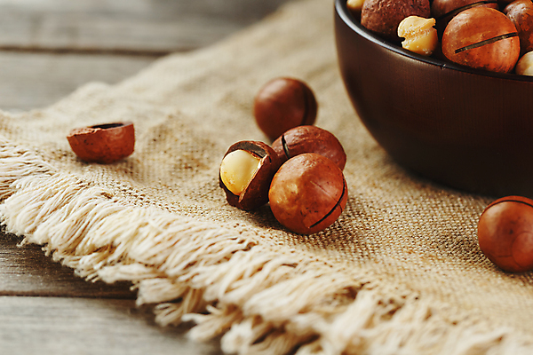 포토 JPG 해외이미지 그릇 단면 사람없음 아웃포커스 삼베 마카다미아 나무배경 해외포토 식기 백그라운드 촬영기법 견과류 파일형식 천_직물 이미지허브