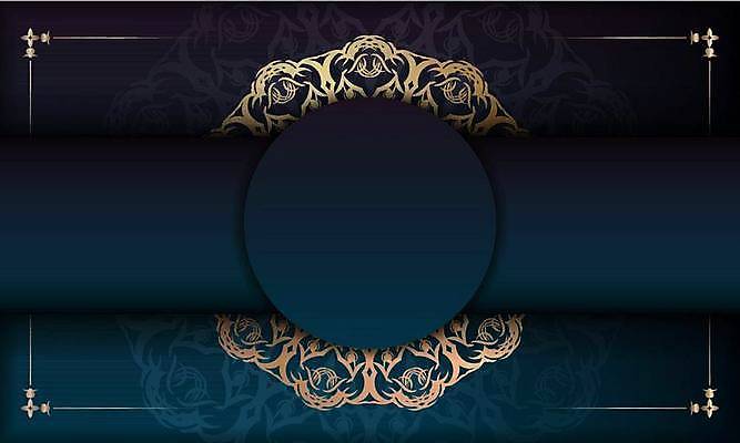 EPS 해외이미지 문양 디자인 백그라운드 일러스트 프레임 사람없음 금색 원형 화려 고급 남색 카피스페이스 해외일러스트 도형 컬러 컨셉 공백 파일형식 벡터 이미지허브