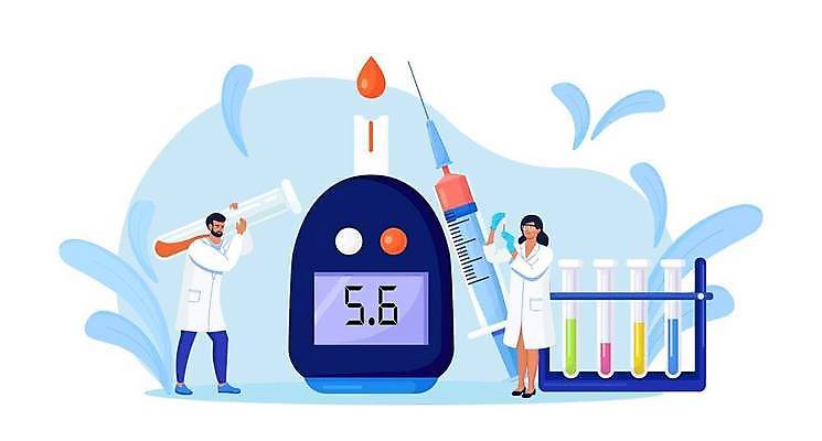 EPS 해외이미지 전신 여자 남자 하늘색 일러스트 의학 건강 주사기 서기 들기 성인 두명 건강관리 의사 혈액 시험관 당뇨병 측정기 혈당 혈당계 성인만 해외일러스트 의료기기 모션 실험기구 관리 사람 파란색 기계 의료진 의료용품 질병 파일형식 벡터 이미지허브