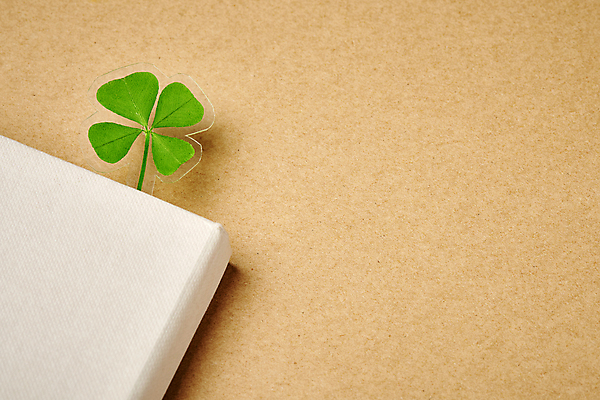 포토 JPG 스튜디오촬영 백그라운드 실내 근접촬영 사람없음 책 행운 네잎클로버 북마크 카피스페이스 갈색배경 국내포토 식물 뷰포인트 컨셉 내부 갈색 공백 클로버 파일형식