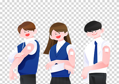 편집 편집이미지 학생 여자 남자 교복 청소년 웃음 누끼 상반신 세명 반창고 보여주기 PNG 백신 십대만 편집소스 코로나바이러스 백신접종 델타변이바이러스 오미크론 옷 의학 모션 표정 사람 의료용품 바이러스 접종 파일형식