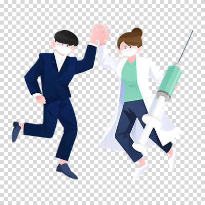 전신 편집 편집이미지 여자 남자 주사기 마스크 들기 누끼 성인 두명 점프 의료진 하이파이브 PNG 면역력 성인만 편집소스 코로나바이러스 백신접종 델타변이바이러스 오미크론 직업 의학 의료기기 모션 사람 손짓 바이러스 백신 접종 파일형식