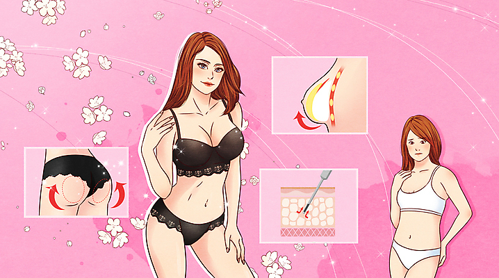 PSD 여자 꽃 분홍색 잎 일러스트 주사기 상반신 성인 두명 뷰티 비교 변화 성형수술 속옷 엉덩이 가슴 가슴성형 지방흡입 성인여자만 보형물 국내일러스트 식물 옷 컬러 컨셉 의료기기 사람 신체부위 수술 여자만 성인만 파일형식