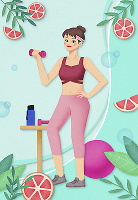 전신 PSD 여자 허리손 하늘색 잎 다이어트 일러스트 탁자 한명 서기 들기 성인 운동복 운동 헬스 아령 머리띠 짐볼 자몽 물병 몸매 텀블러 성인여자한명만 국내일러스트 식물 1 옷 포즈 가구 과일 장신구 모션 건강 사람 컵 파란색 물통 여자한명만 성인여자만 파일형식