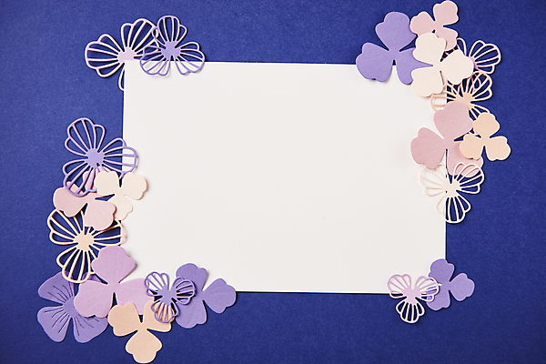 포토 JPG 스튜디오촬영 종이 사각프레임 사람없음 하이앵글 페이퍼아트 오브젝트 파란배경 종이꽃 카피스페이스 편집소스 국내포토 꽃 뷰포인트 백그라운드 프레임 실내 파란색 사각형 공백 파일형식