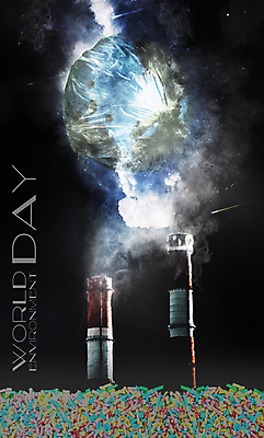 PSD 편집이미지 포스터 지구 굴뚝 타이포그라피 사람없음 자연보호 환경오염 오염 연기 쓰레기 폐기물 공장굴뚝 심각 쓰레기더미 세계환경의날 이미지편집 문자 컨셉 자연 보호 파일형식 더미 법정기념일