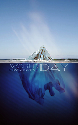 PSD 편집이미지 포스터 지구 바다 하늘 비닐봉투 사람없음 자연보호 바닷속 환경오염 오염 빙하 해양오염 세계환경의날 해양쓰레기 이미지편집 컨셉 자연 봉투 수중 보호 쓰레기 파일형식 법정기념일