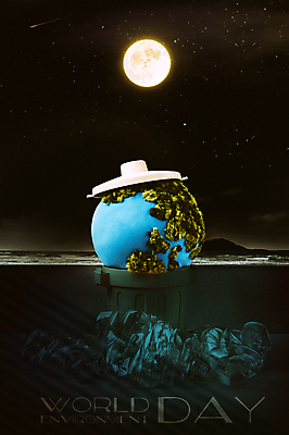 PSD 편집이미지 포스터 지구 바다 밤하늘 타이포그라피 사람없음 자연보호 검은색 바닷속 뚜껑 보름달 쓰레기통 환경오염 오염 쓰레기 야간 가득함 쓰레기더미 해양오염 세계환경의날 해양쓰레기 이미지편집 자연요소 문자 컬러 컨셉 자연 하늘 수중 달 보호 파일형식 더미 법정기념일