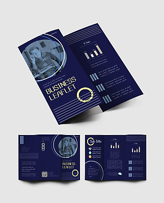 템플릿 표지디자인 표지 남자 내지 리플렛 비즈니스 3단접지 그래프 팜플렛 상반신 20대 성인 두명 한국인 비즈니스맨 원형 남색 심플 QR코드 성인남자만 인디자인 INDD 이미지템플릿 도형 컬러 사람 동양인 청년 직장인 남자만 성인만 파일형식