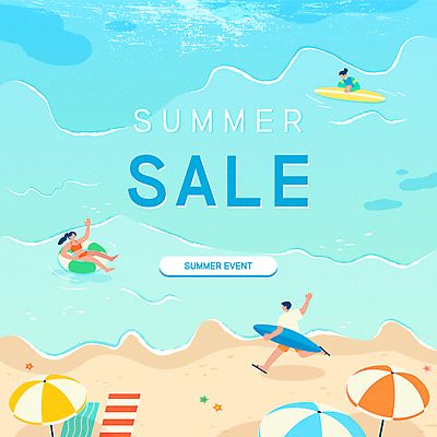 전신 여자 남자 수영복 파도 하늘색 일러스트 물놀이 불가사리 들기 이벤트 상반신 성인 타이포그라피 해변 세명 여름 여름휴가 바캉스 쇼핑 모래사장 달리기 세일 여름풍경 파라솔 서핑보드 떠있는 손인사 튜브 얼굴없음 성인만 트로피컬아트 여름맞이 프로모션 국내일러스트 AI파일 문자 옷 계절 바다 모션 놀이 휴가 극피동물 사람 풍경 파란색 인사 보드_스포츠 그림 파일형식 벡터 여름_계절