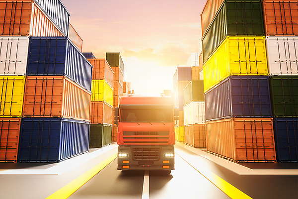 PSD 편집 편집이미지 도로 이동 하늘 사람없음 3D 쌓기 노을 트럭 화물 운반 컨테이너 가득함 디지털합성 무역 역광 화물트럭 유통 물류창고 편집소스 물류센터 편집3D 자연요소 산업 길 컨셉 교통시설 모션 자동차 운송업 창고 파일형식