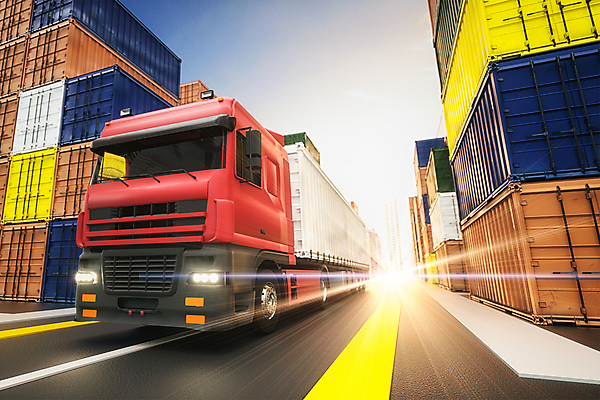 PSD 편집 편집이미지 도로 이동 하늘 사람없음 햇빛 3D 쌓기 트럭 화물 운반 컨테이너 디지털합성 무역 화물트럭 유통 물류창고 편집소스 물류센터 편집3D 산업 길 컨셉 교통시설 모션 자동차 태양 운송업 창고 파일형식