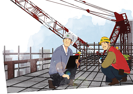 전신 PSD 남자 건축 중년 일러스트 노동자 건설업 관리 작업복 공사 들기 성인 두명 건설현장 감독 안전모 철근 무전기 타워크레인 감독관 산업안전 점검 웅크림 공사인부 관리자 안전조끼 안전진단 재개발 남자만 건설근로자 국내일러스트 직업 옷 산업 모션 무선통신 안전 사람 헬멧 안전장비 기중기 파일형식