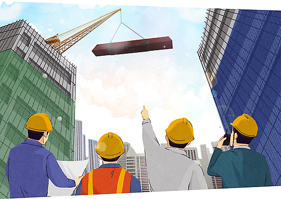 PSD 응시 남자 건축 일러스트 하늘 노동자 건설업 매달리기 공사 들기 여러명 상반신 성인 건물 건설현장 설계도 올려보기 가리킴 감독 안전모 철근 무전기 타워크레인 감독관 공사인부 관리자 무전 안전조끼 재개발 철골 철근구조물 성인남자만 들어올리기 건설근로자 국내일러스트 직업 건축물 시선 산업 다수 통신 모션 무선통신 사람 손짓 구조물 헬멧 안전장비 기중기 남자만 성인만 파일형식