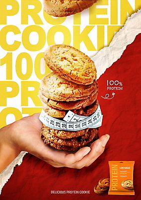 PSD 편집이미지 손 종이 다이어트 줄자 들기 타이포그라피 신체부위 빨간색 노란색 쌓기 쿠키 패키지 다이어트음식 단백질 이미지편집 문자 컬러 모션 디저트 자 건강 사람 영양소 파일형식