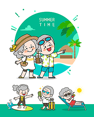 전신 모자 여자 할아버지 노년 남자 수영복 할머니 일러스트 서기 들기 여러명 해변 초록색 여름 여름휴가 바캉스 선글라스 야자수 눕기 태양 걷기 캐리어 노부부 가리킴 칵테일 서핑보드 서핑 선베드 서퍼 야자수잎 여름옷 아이스커피 래쉬가드 노인만 국내일러스트 AI파일 자연요소 나무 부부 잡화 옷 계절 안경 커피 바다 컬러 다수 잎 의자 모션 휴가 운동선수 주류 사람 손짓 성인 여행가방 수상스포츠 보드_스포츠 성인만 파일형식 벡터 여름_계절