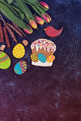 포토 JPG 해외이미지 꽃 잎 사람없음 장식 화려 부활절계란 새모양 시나몬 진저쿠키 스프링클 카피스페이스 해외포토 모양 식물 컨셉 부활절 쿠키 계란 공백 파일형식 이미지허브